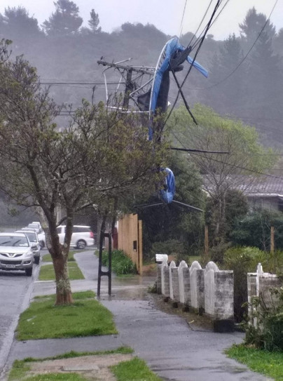 Trampoline in power lines